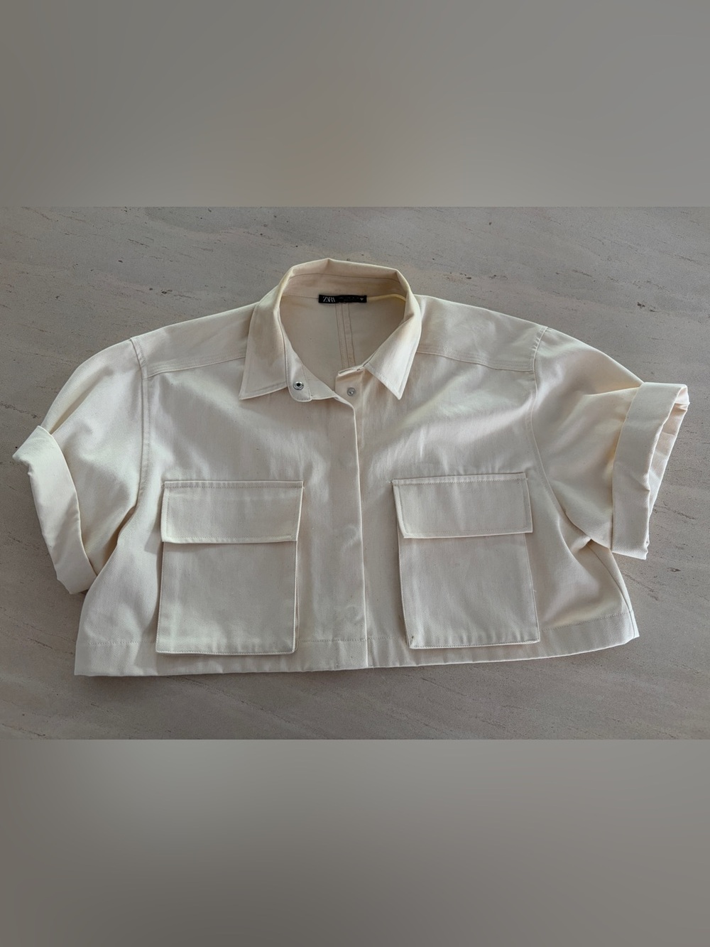 Zara Cotton Shirt in Ecru size Large
